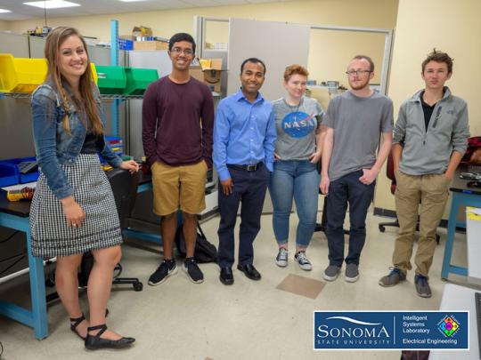 From left to right: Julia Pastis, Shreyes Kompali, Dr. Sudhir Shrestha, Casey Harold, Logan Lawrence and Ziven Posner