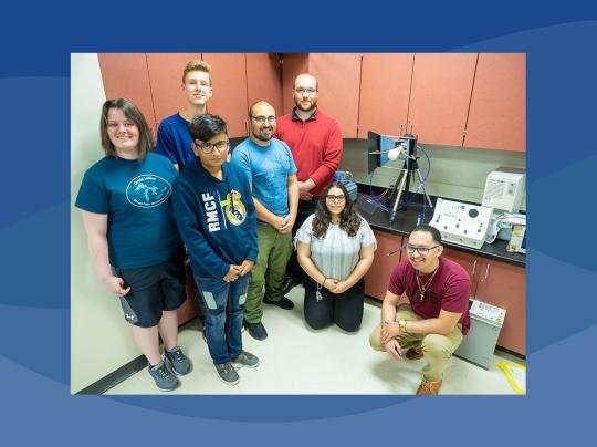 From left to right: Sarah Chesbrough, Miko Brown, Deewas Timsina, Dr. Mohamed Salem, Joseph Haun, Rania Saba, Adam Ortega