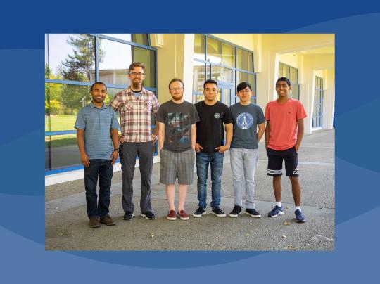 From left to right: Dr. Sudhir Shrestha, Gaven Haden Town, Logan Lawerence, Alexis Buenrostro, Anthony Arjona Pech and Vinay Nagappala