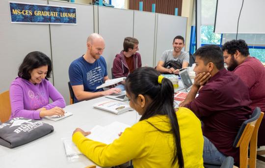 MS-ECE Students in Their Lounge