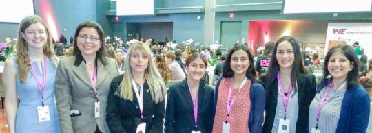 From left to right: Marguerite Williams, Grace Montenegro, Samantha Estock, Jadalynne Salyer, Priya Khera, Alyssa Wright and Dr. Sara Kassis